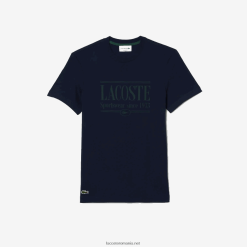 Lacoste tricou din tricou cu fit regulat 0H6PD4105 bărbați bleumarin 166