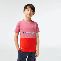 Lacoste tricou din tricou tenis x daniil medvedev 0H6PD43004 băieți roz rosu albastru c1y