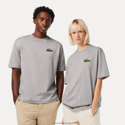Lacoste tricou mare, crocodil, din bumbac organic, cu talie lejeră 0H6PD474 bărbați grey chine cca