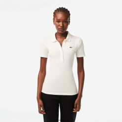 Lacoste tricou polo din bumbac organic 0H6PD42375 femei alb 70v