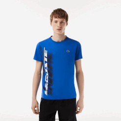 Lacoste tricou sport regulat cu branding contrastant 0H6PD493 bărbați albastru kxb