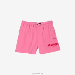Lacoste trunchi de baie cu dungi cu logo cu uscare rapidă 0H6PD4527 bărbați roz 2r3