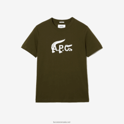 lacoste x a.p.c. tricou din tricou 0H6PD4925 femei verde kaki wtw